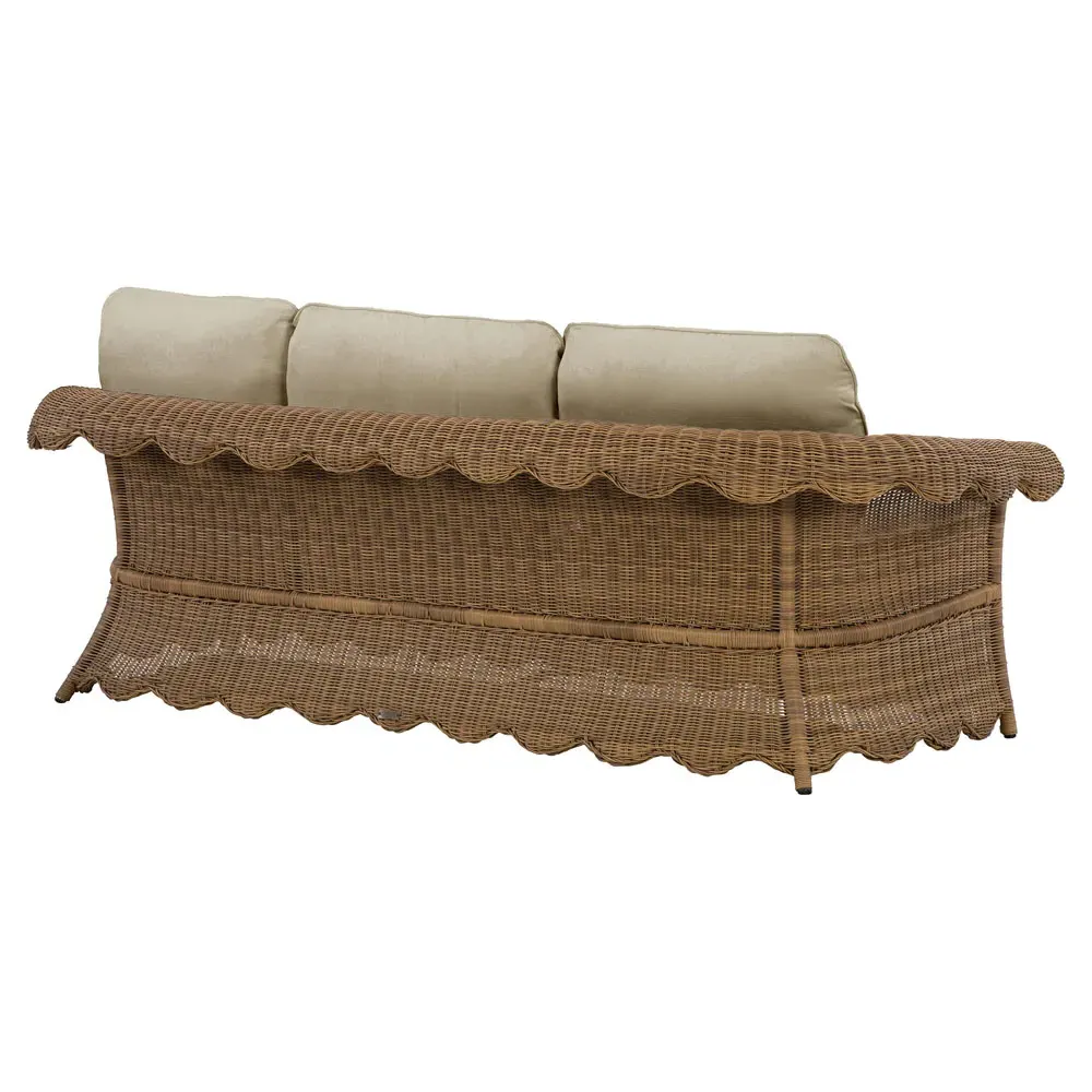 Cielo Scalloped Outdoor Sofa - Sand, Wicker