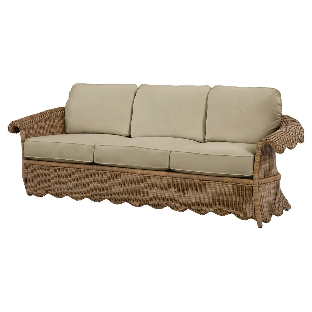 Cielo Scalloped Outdoor Sofa - Sand, Wicker