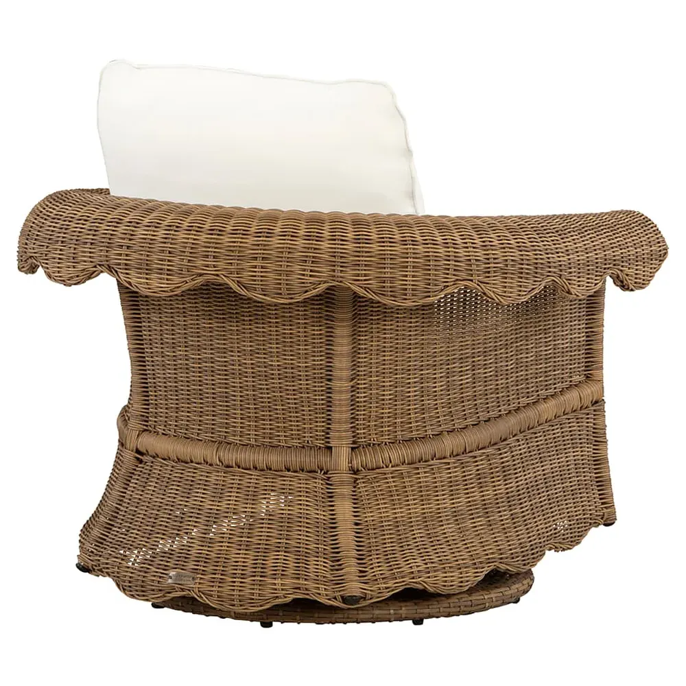 Cielo Swivel Glider Chair - White, Wicker