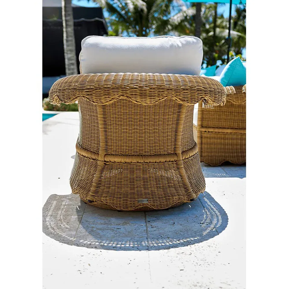 Cielo Swivel Glider Chair - White, Wicker