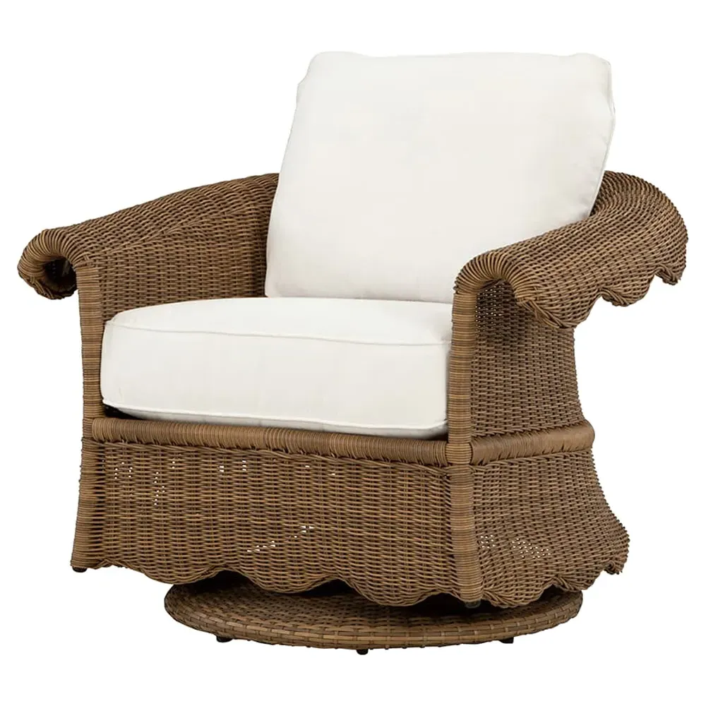 Cielo Swivel Glider Chair - White, Wicker