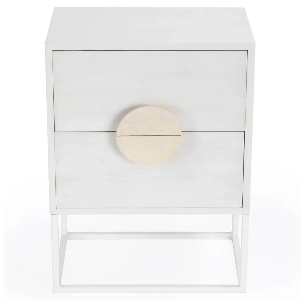 Cilla Nightstand - Off White, Mango Wood