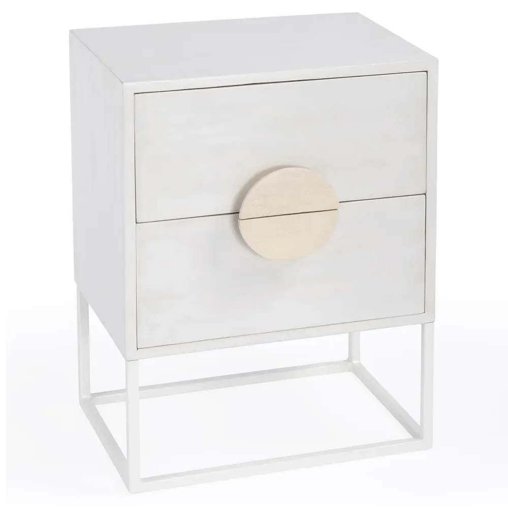 Cilla Nightstand - Off White, Mango Wood