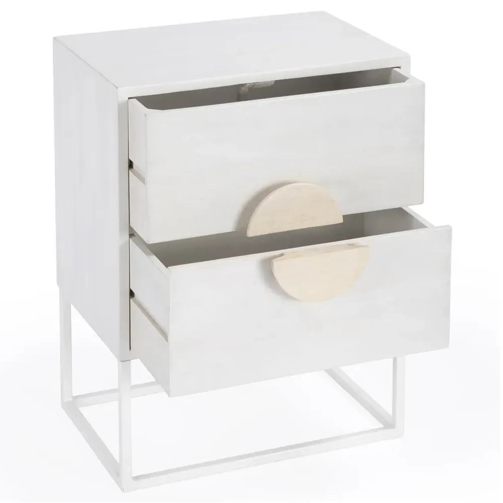 Cilla Nightstand - Off White, Mango Wood