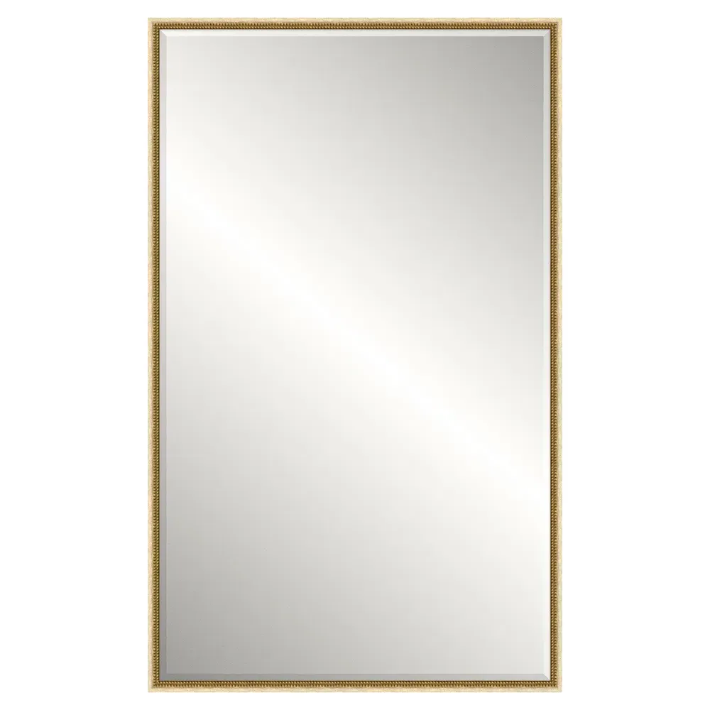 Cillian Rectangular Wall Mirror - Distressed Beige, Wood