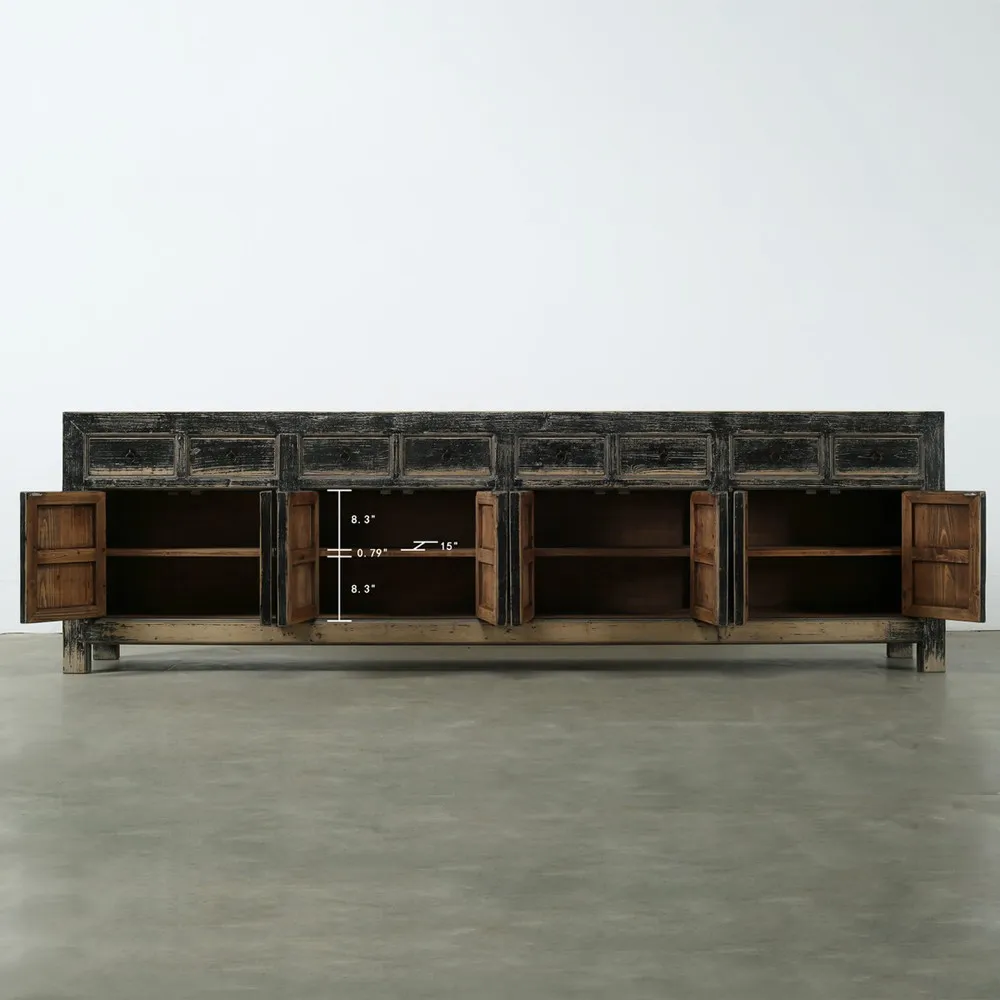 Cinzia Sideboard - Black, Pine Wood