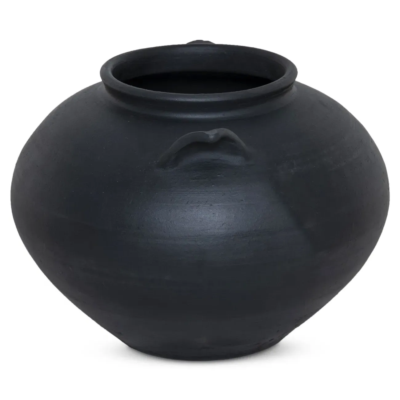 Civita Terracotta Vessel with Handles - Aged Black