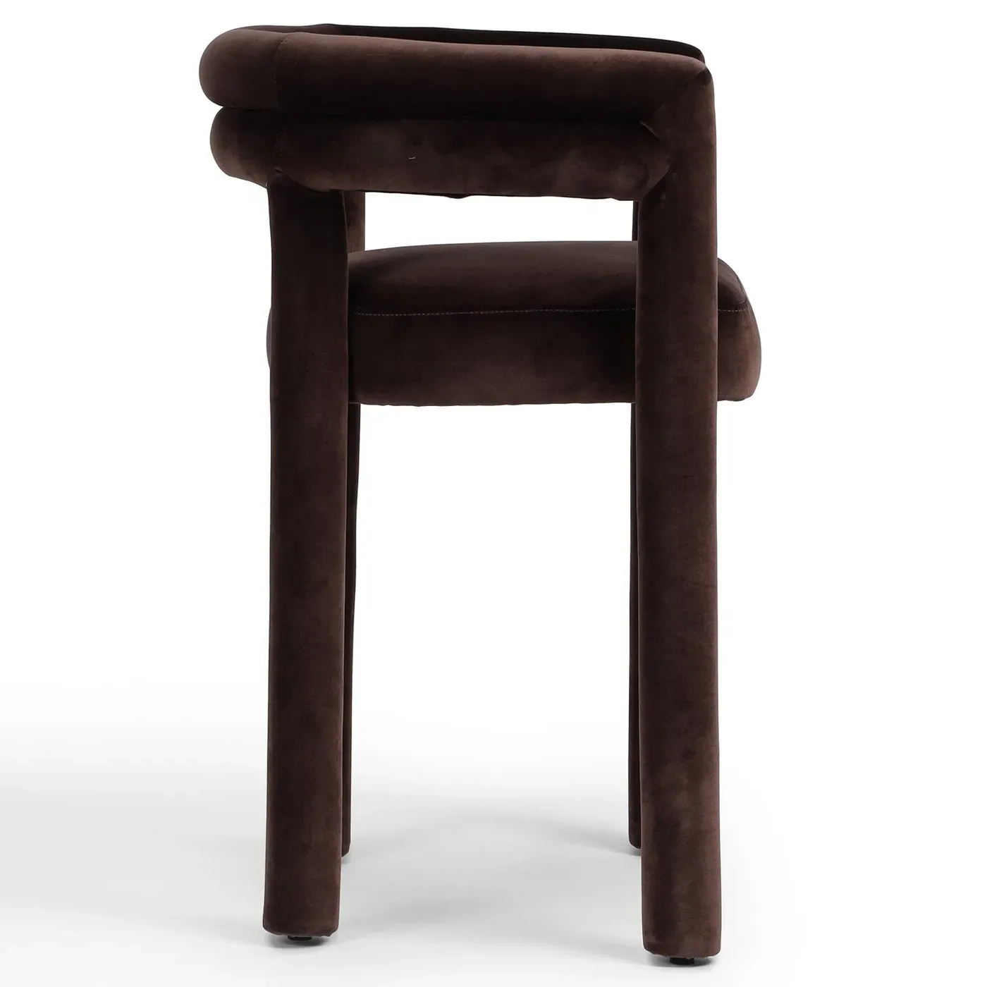 Claire Counter Stool - Dark Brown, Velvet