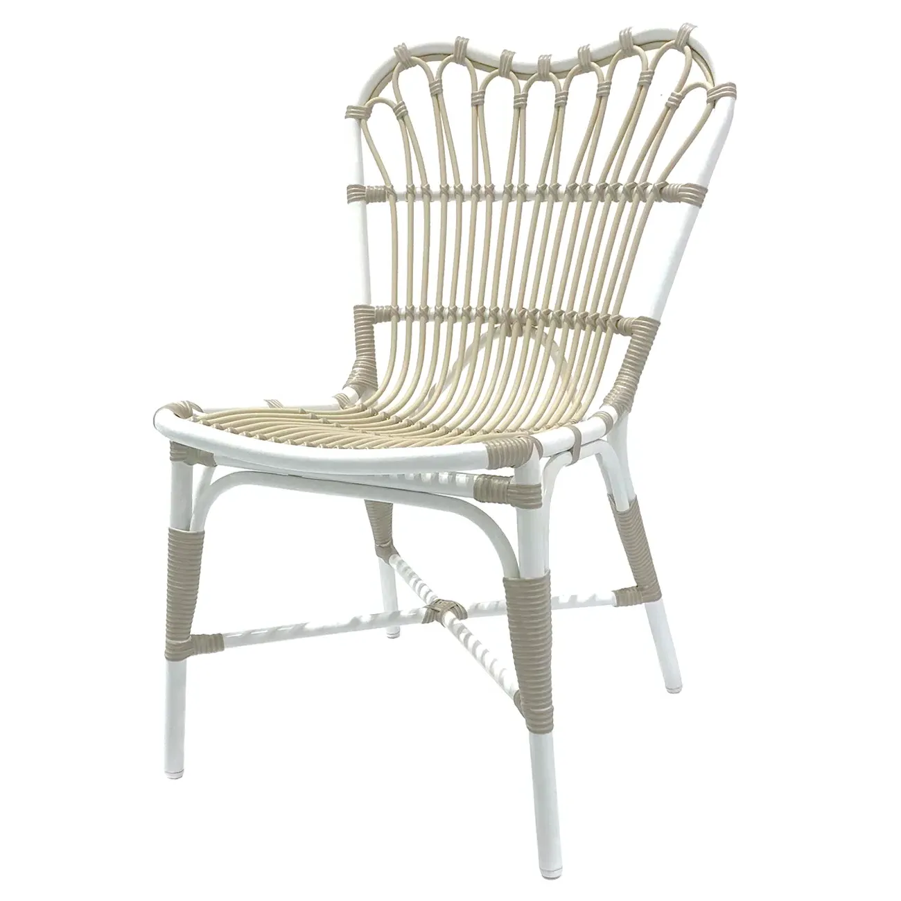 Claire Faux Rattan Outdoor Dining Side Chair - White image