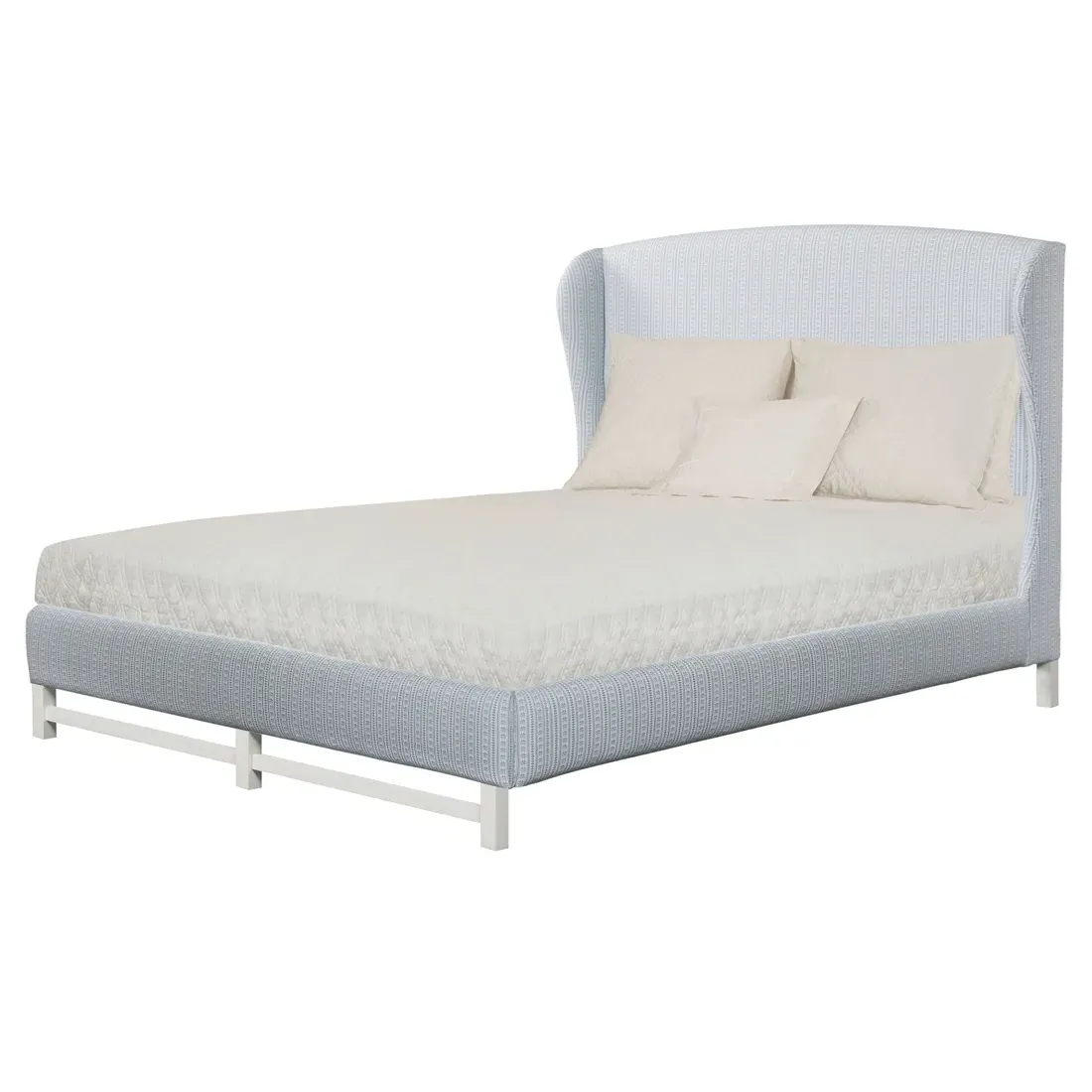 Claire King Size Wingback Bed - Blue, Oak