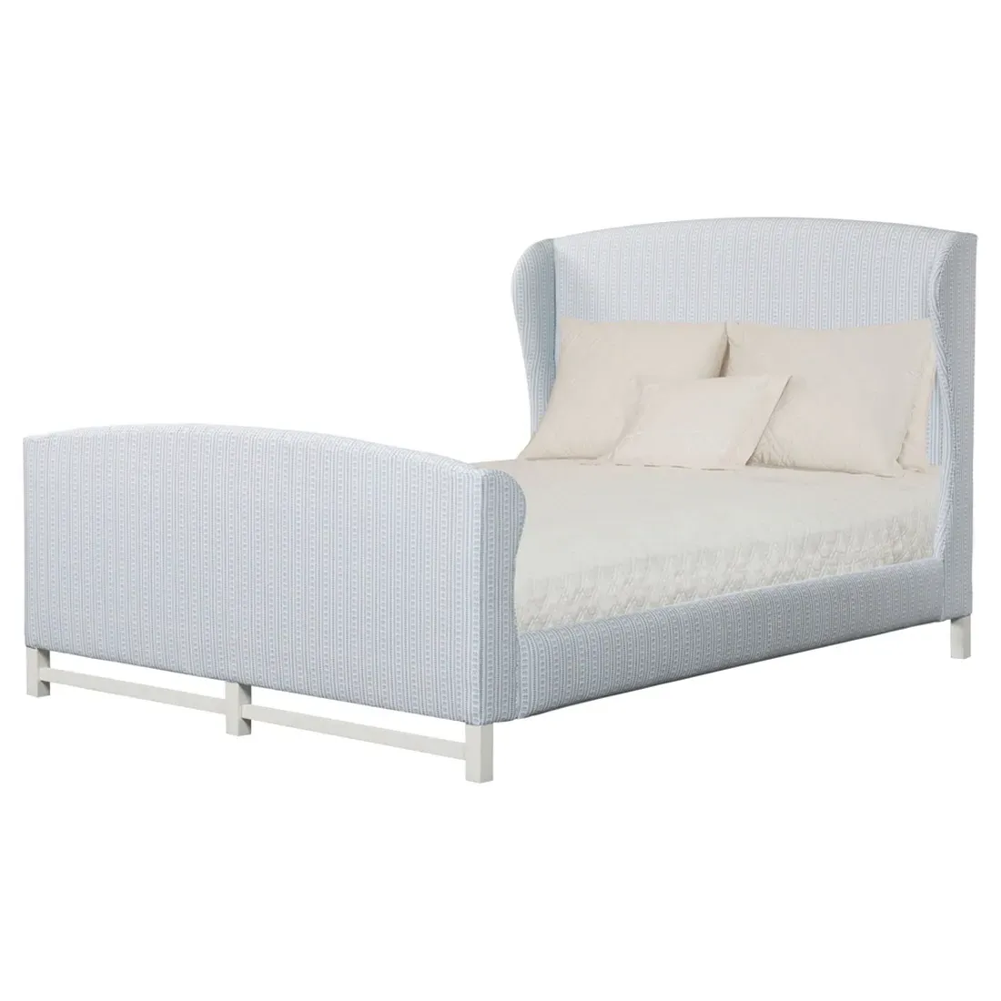 Claire King Size Wingback Footboard Bed - Blue, Oak