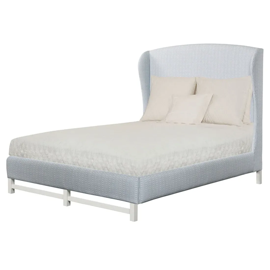 Claire Queen Size Wingback Bed - Blue, Oak image