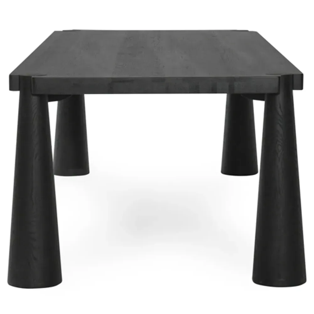 Claire Rectangular Dining Table - Black, Oak