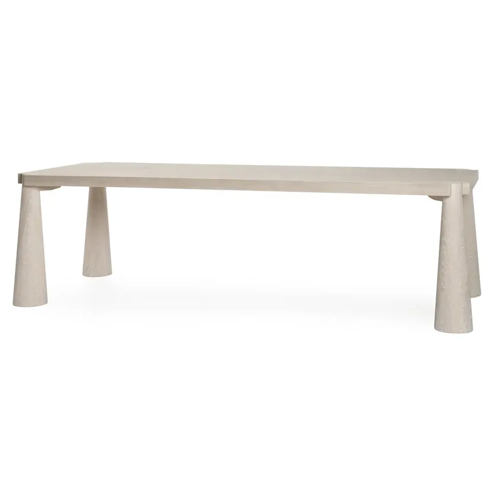 Claire Rectangular Dining Table - Cream, Oak