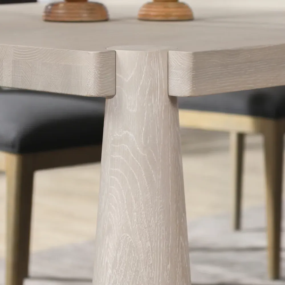 Claire Rectangular Dining Table - Cream, Oak