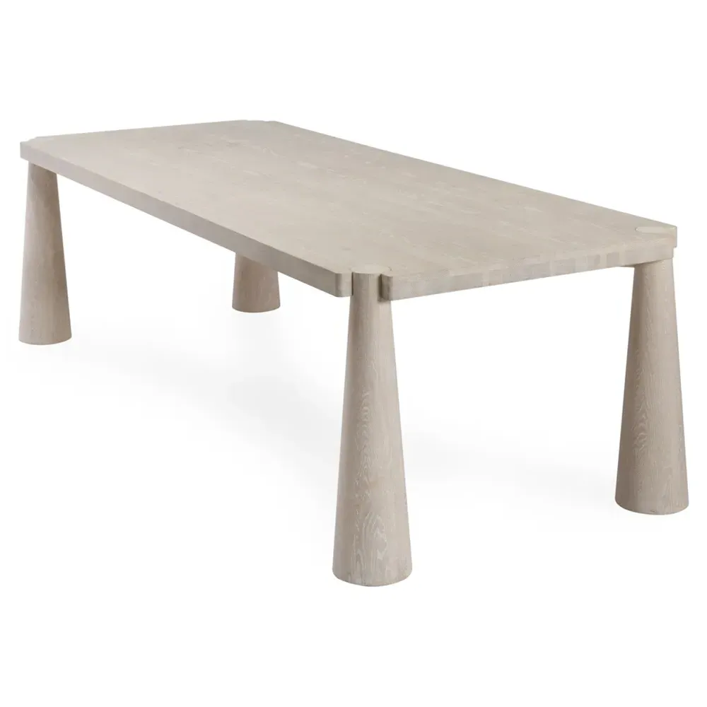Claire Rectangular Dining Table - Cream, Oak