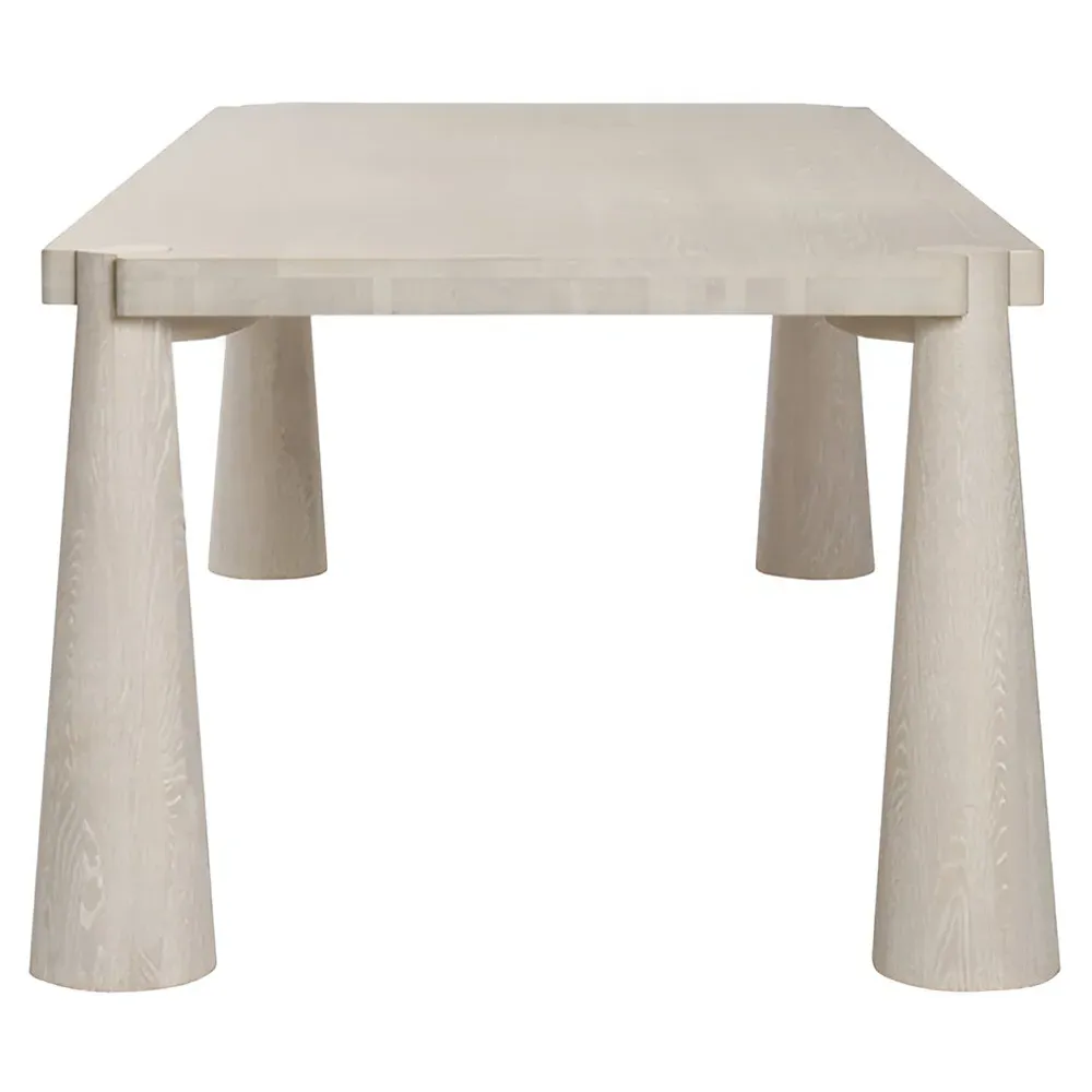 Claire Rectangular Dining Table - Cream, Oak