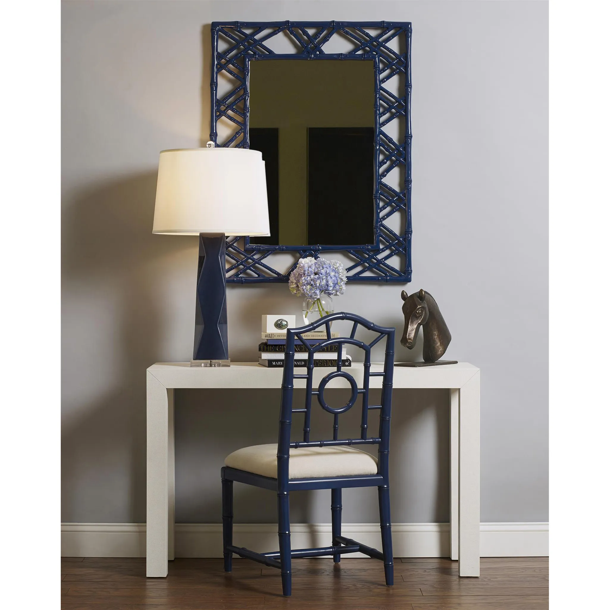 Claire Wall Mirror - Deep Sea Blue, Lacquer