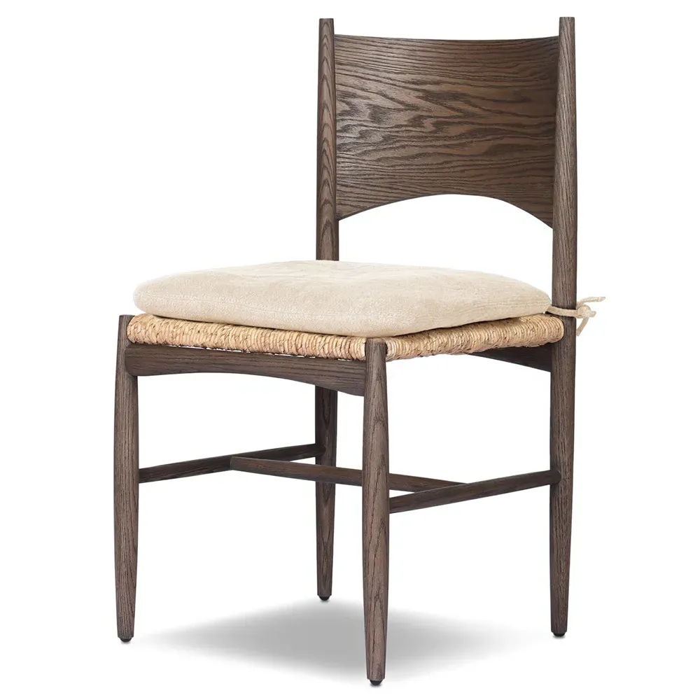 Clara Upholstered Dining Side Chair - Beige, Oak