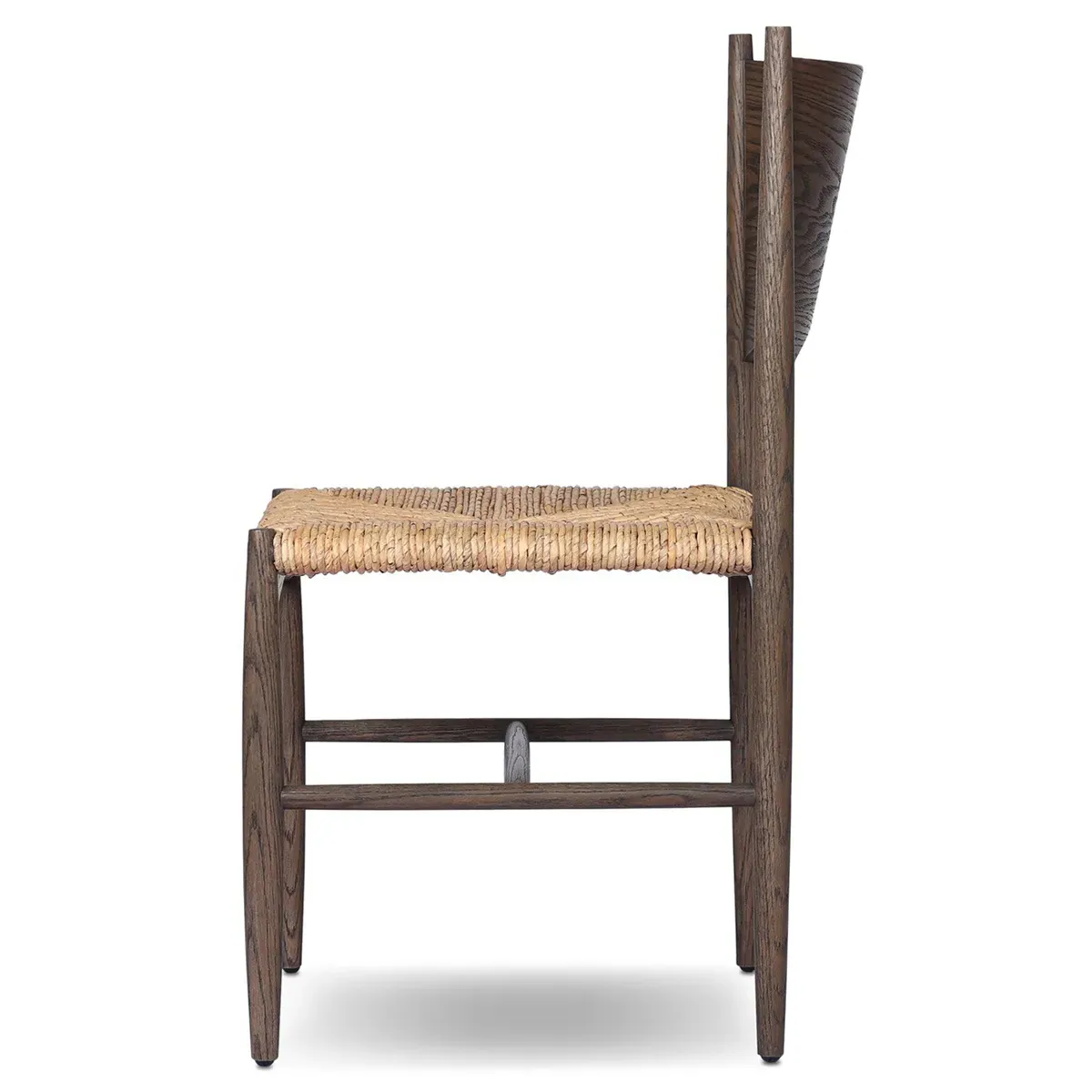 Clara Woven Dining Side Chair - Dark Brown, Oak