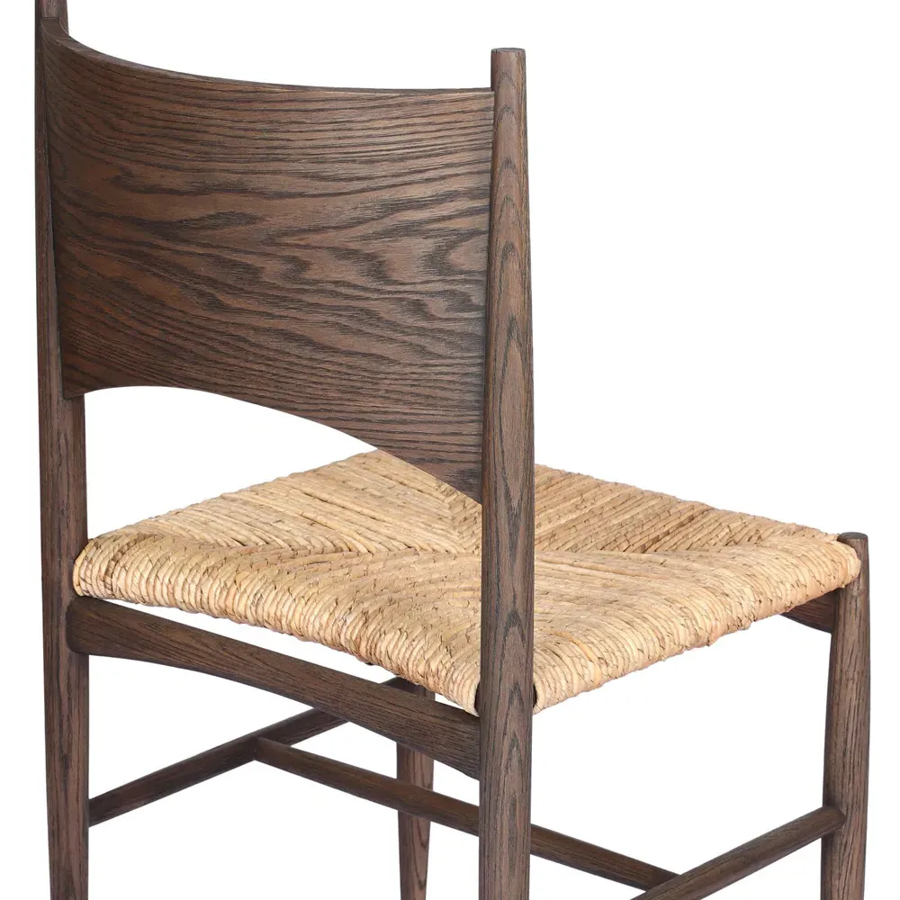 Clara Woven Dining Side Chair - Dark Brown, Oak