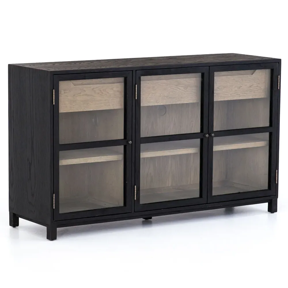 Clarence 3 Door Sideboard - Black, Oak