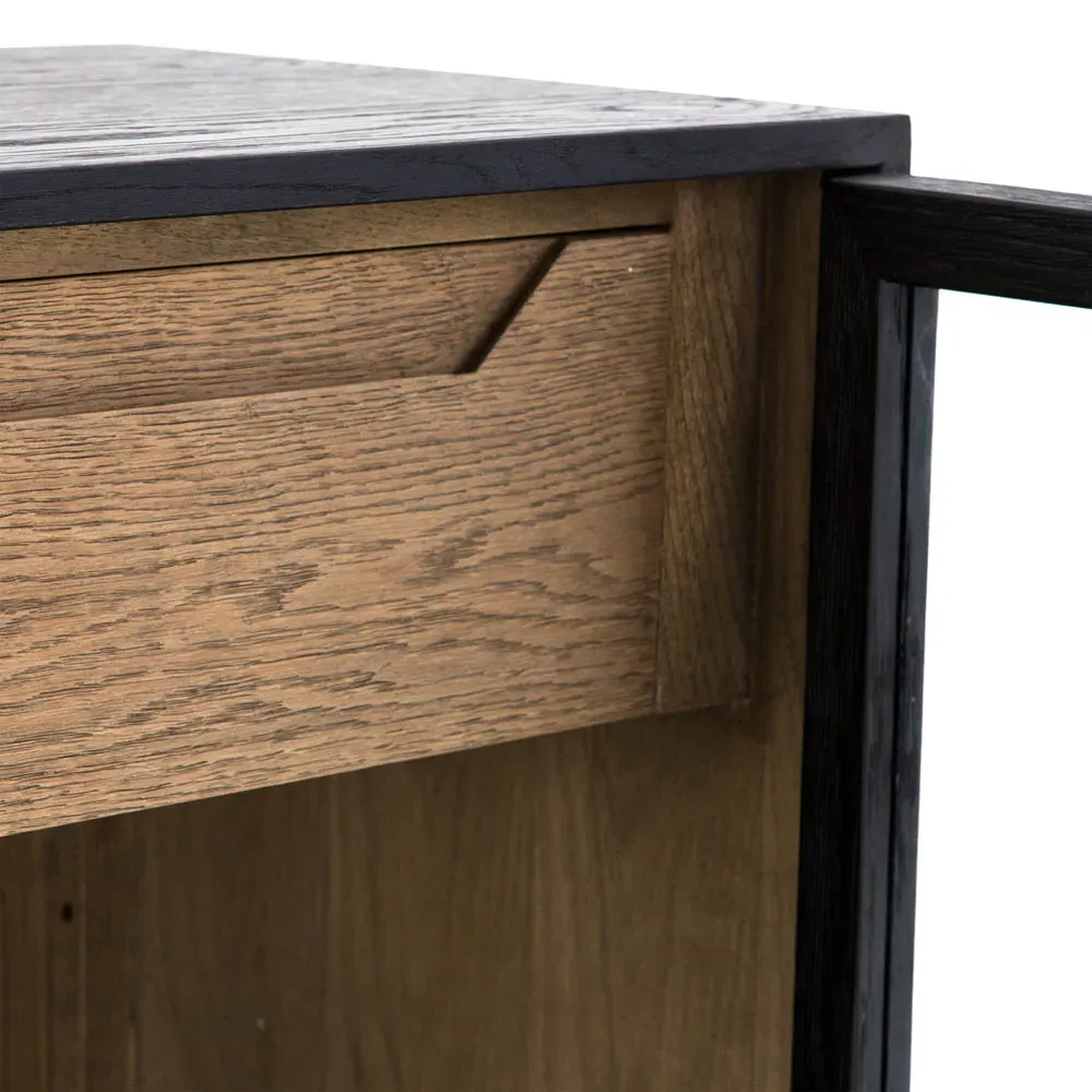 Clarence 3 Door Sideboard - Black, Oak