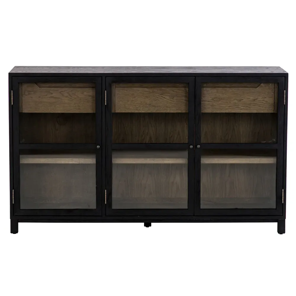 Clarence 3 Door Sideboard - Black, Oak