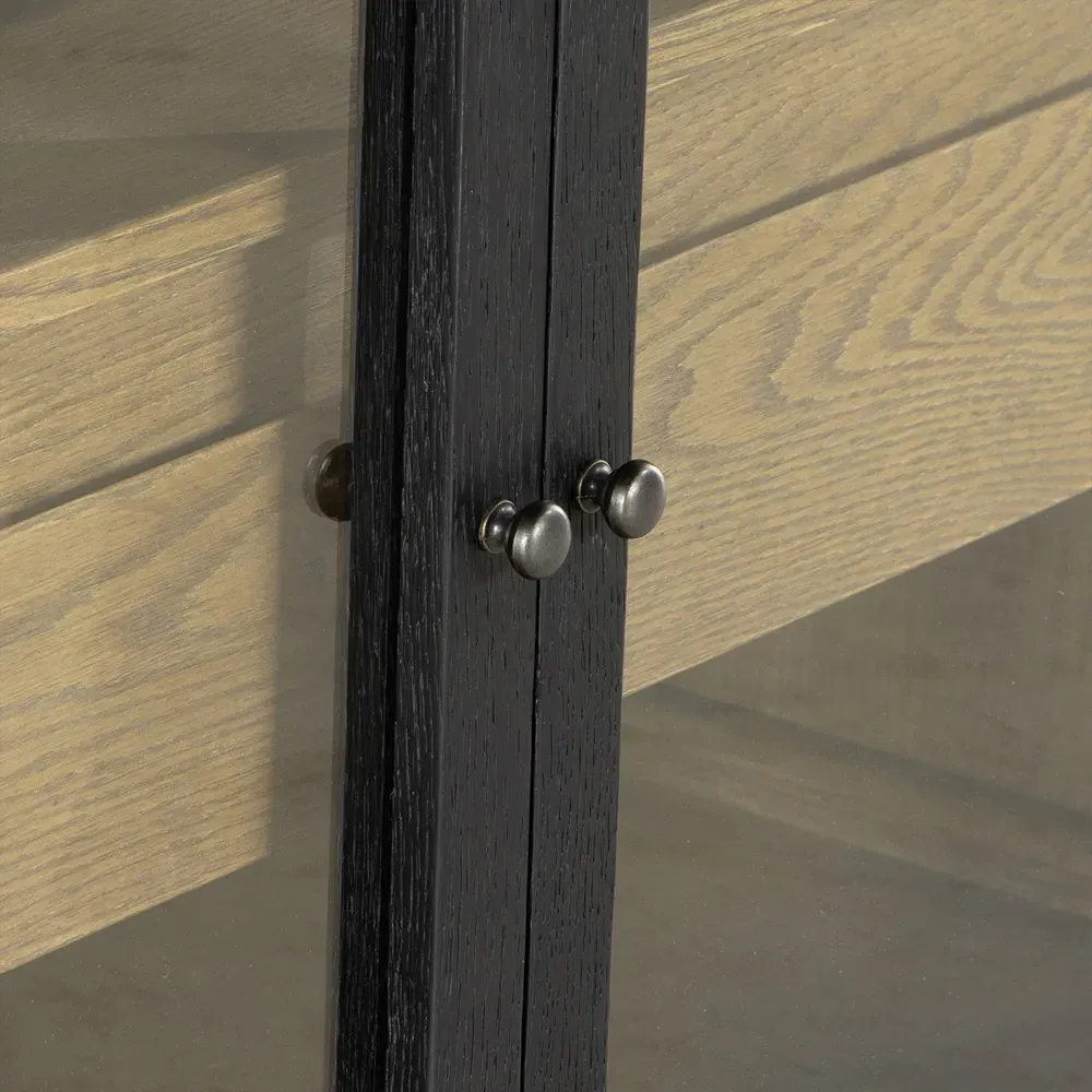 Clarence 4 Door Media Cabinet - Black, Oak