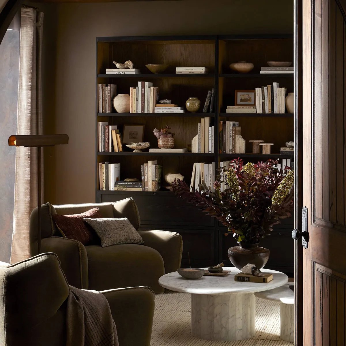 Clarence Bookcase with Drawer - Black, Oak