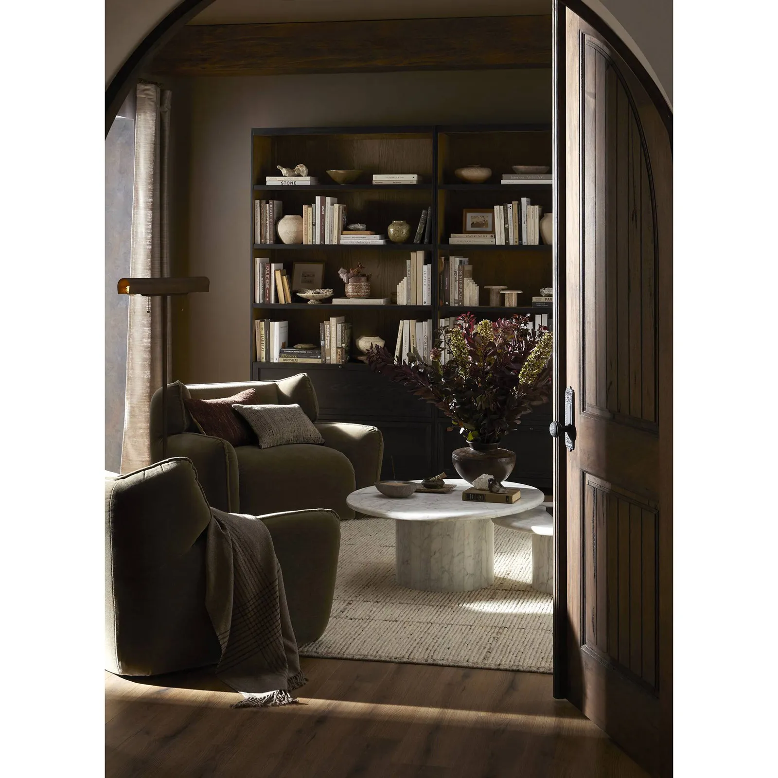 Clarence Bookcase with Drawer - Black, Oak