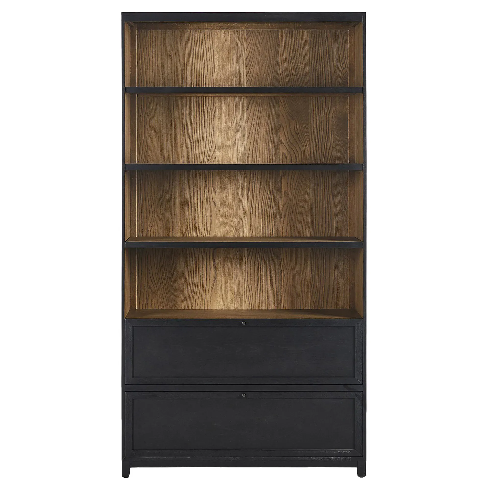 Clarence Bookcase with Drawer - Black, Oak