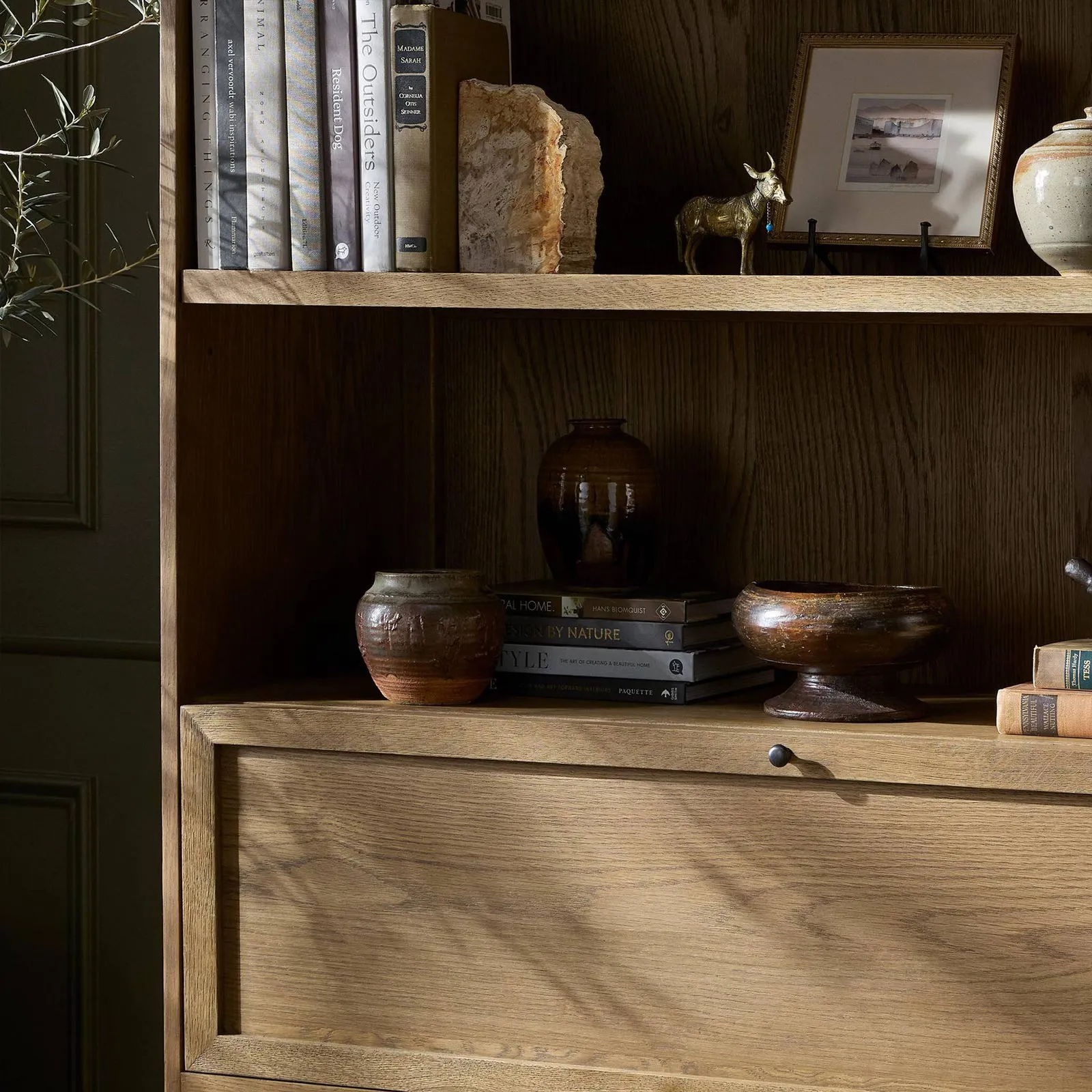 Clarence Bookcase with Drawer - Brown, Oak
