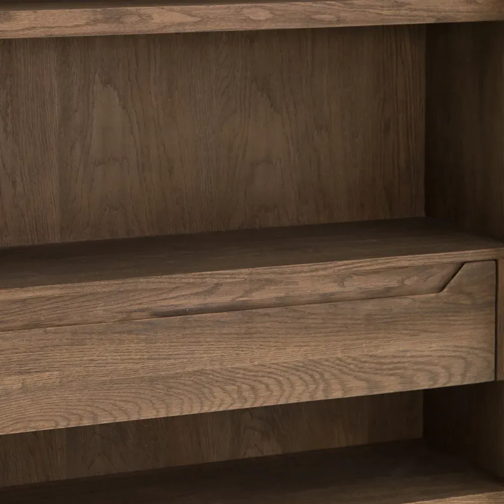 Clarence Display Case with Glass Door - Black, Oak