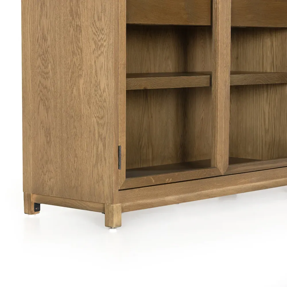 Clarence Double Display Cabinet - Brown, Oak