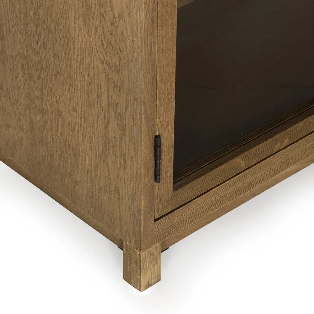 Clarence Double Display Cabinet - Brown, Oak