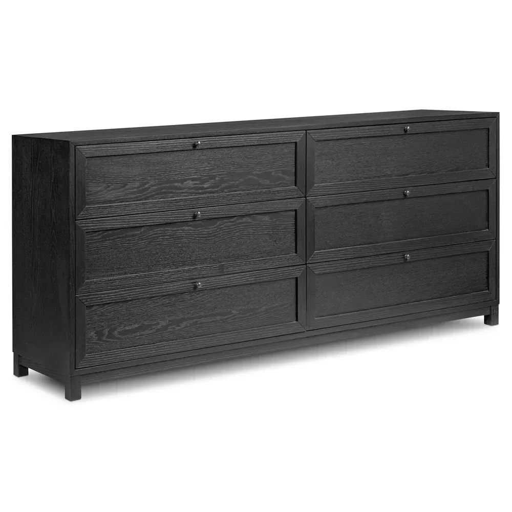 Clarence Double Dresser - Matte Black, Oak