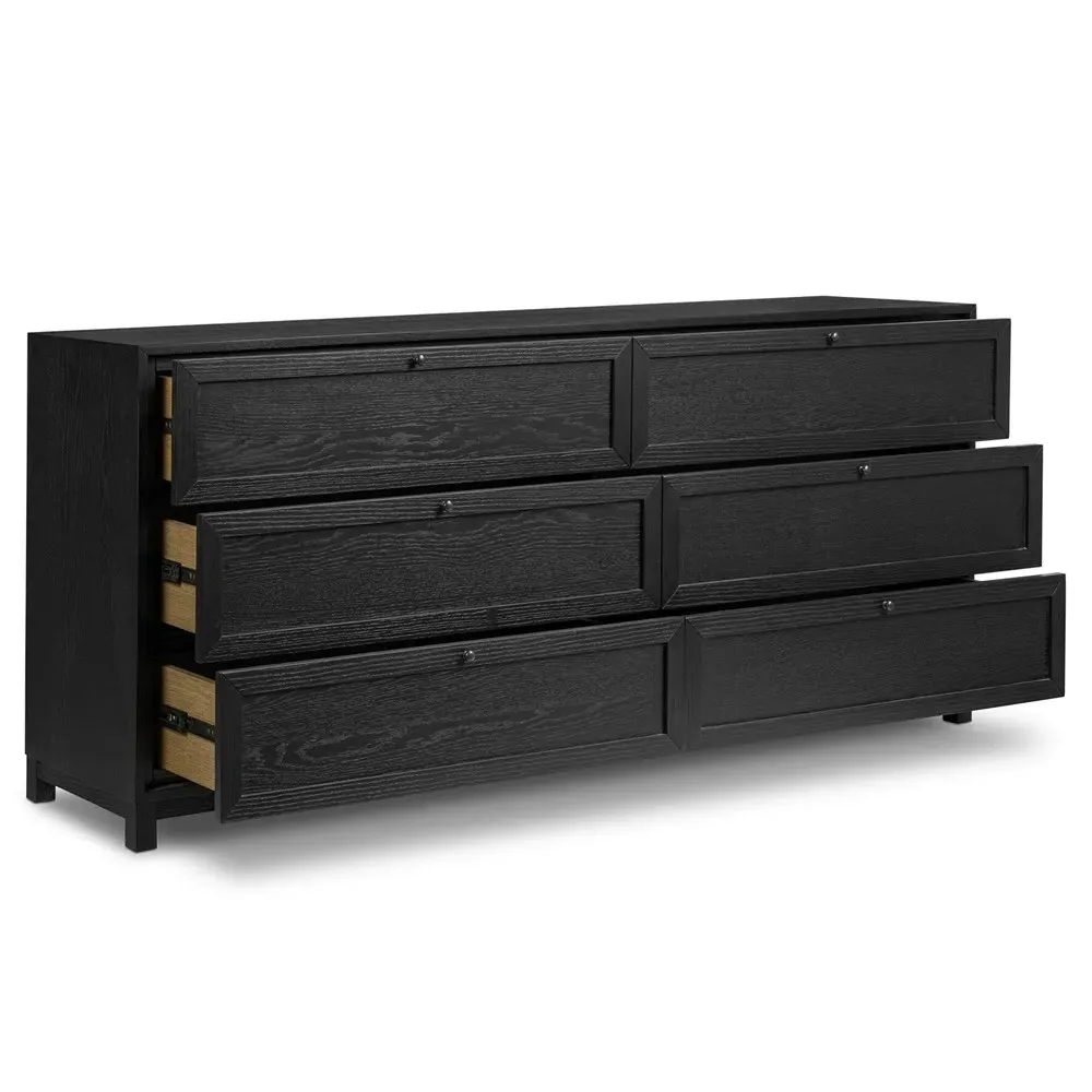 Clarence Double Dresser - Matte Black, Oak