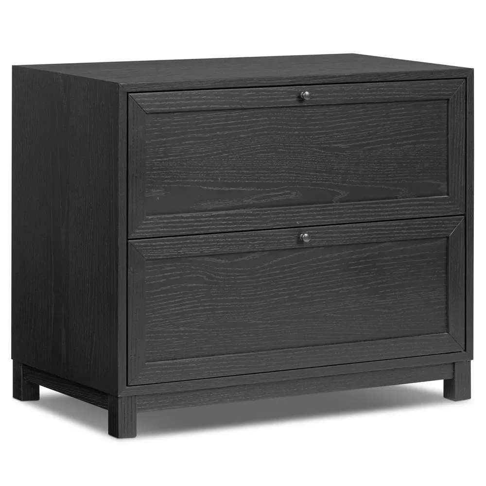 Clarence Nightstand - Matte Black, Oak