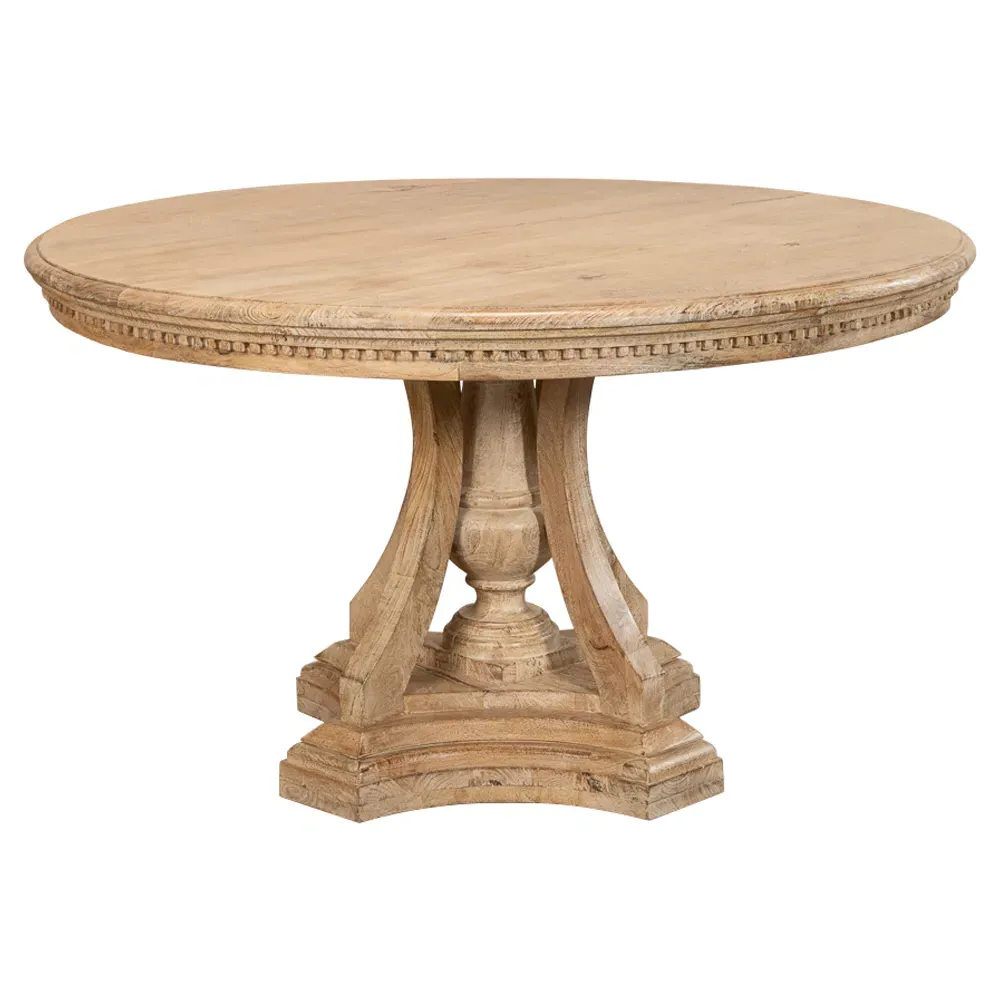 Clarise Round Pedestal Dining Table - Brown, Mango Wood image