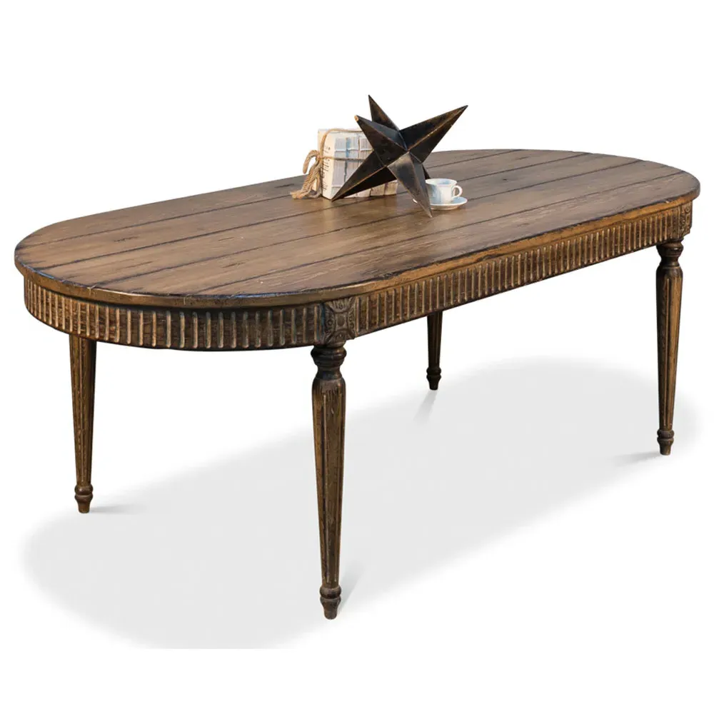 Clark Oval Dining Table - Brown, Pine