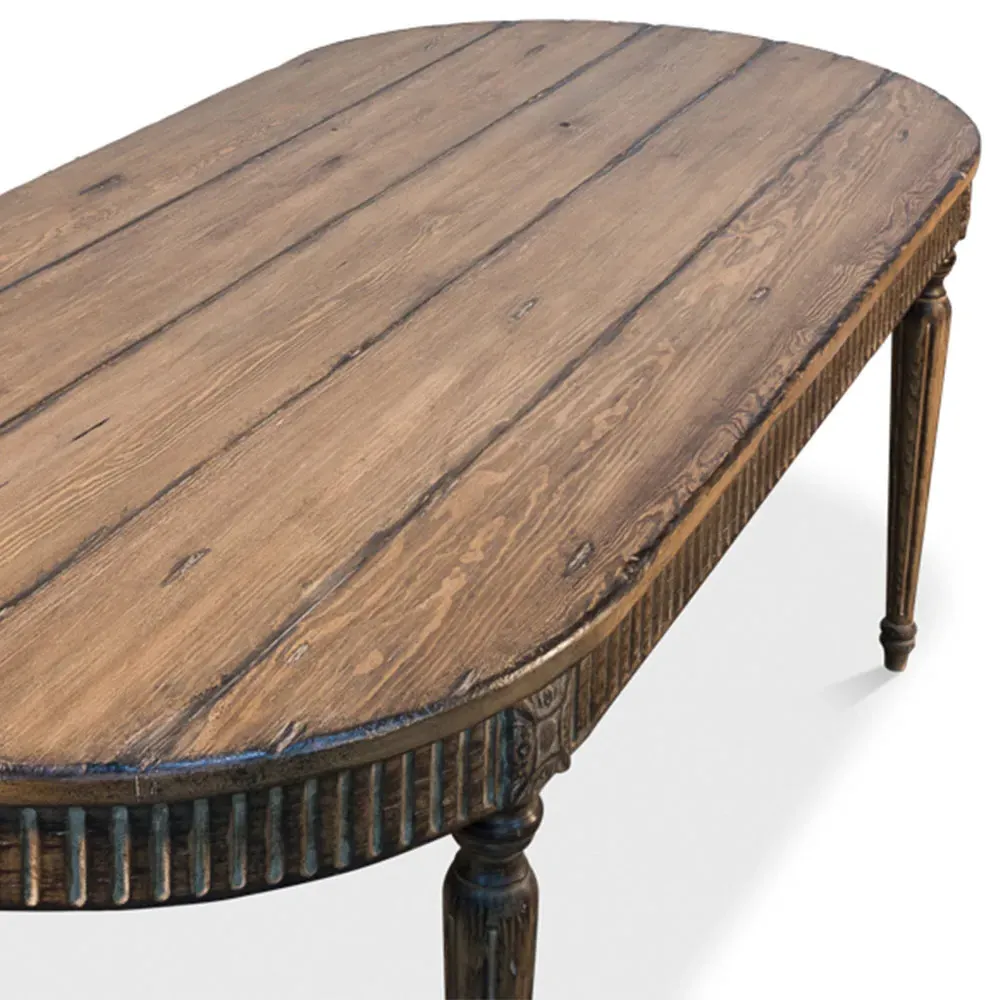 Clark Oval Dining Table - Brown, Pine
