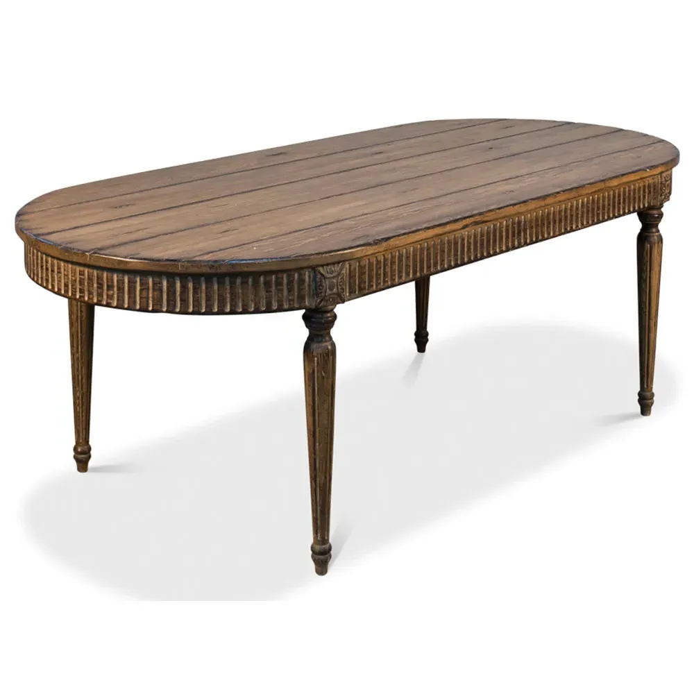 Clark Oval Dining Table - Brown, Pine
