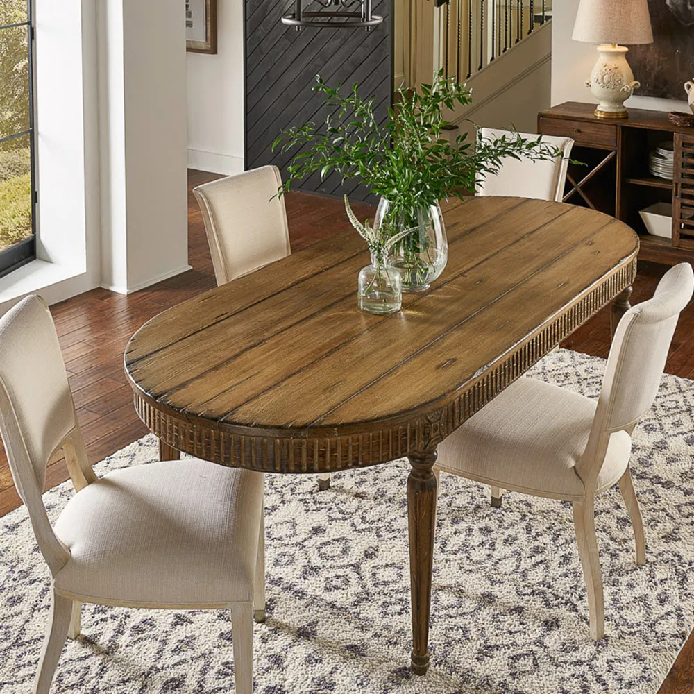 Clark Oval Dining Table - Brown, Pine