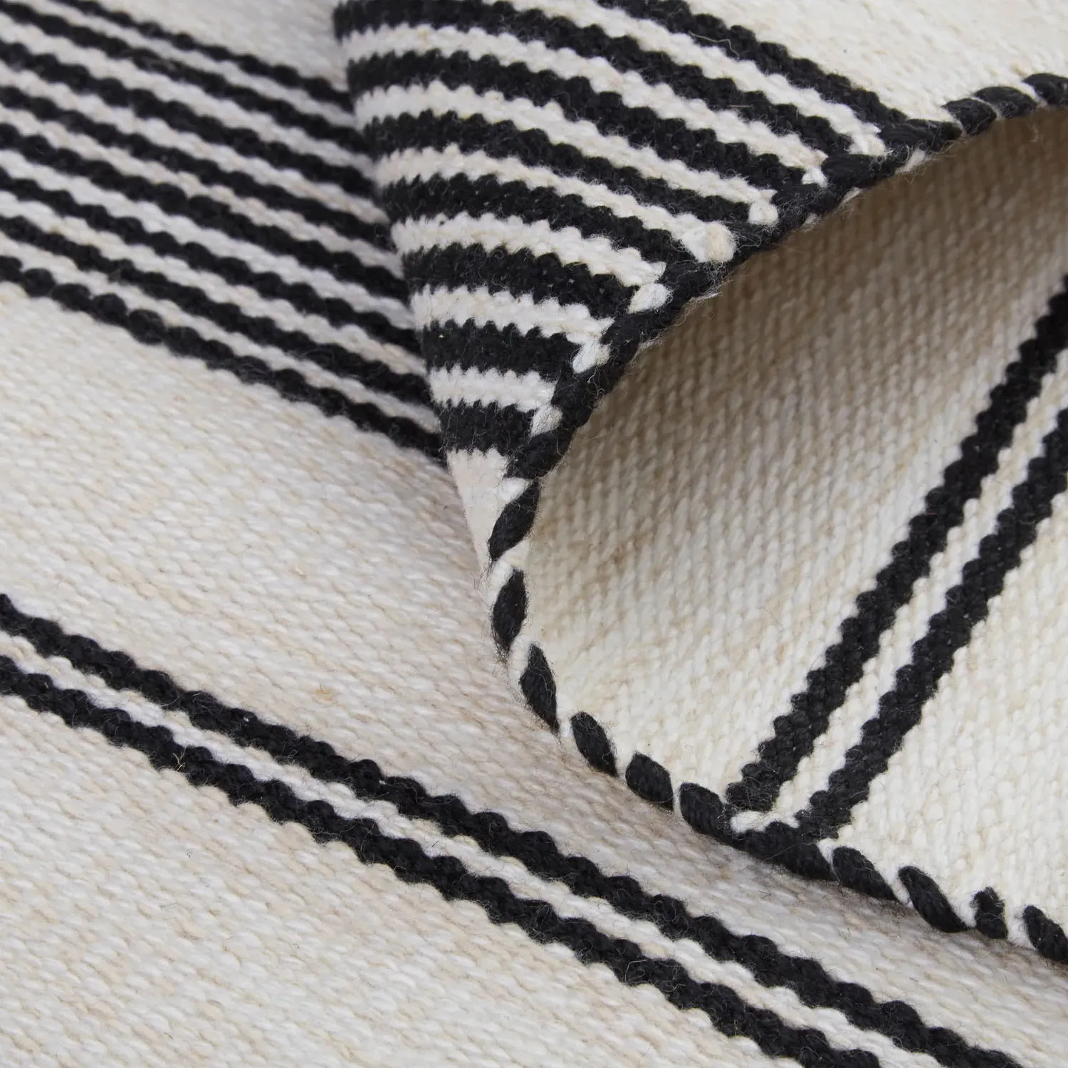 Claude Striped Indoor Outdoor Rug - Black, PET