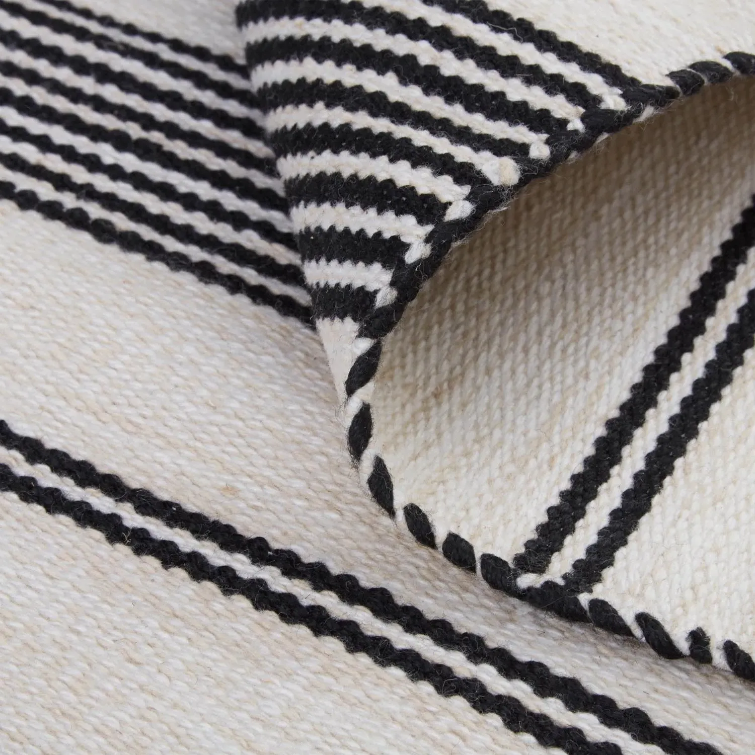 Claude Striped Indoor Outdoor Rug - Black, PET