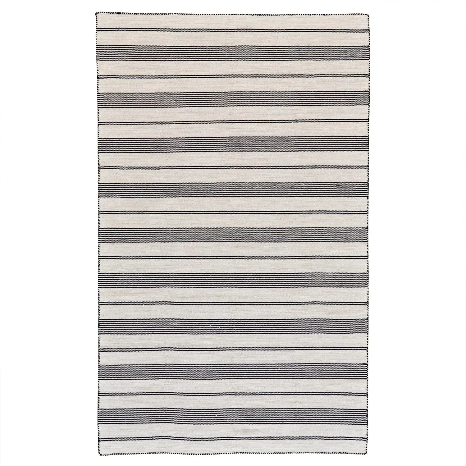 Claude Striped Indoor Outdoor Rug - Black, PET
