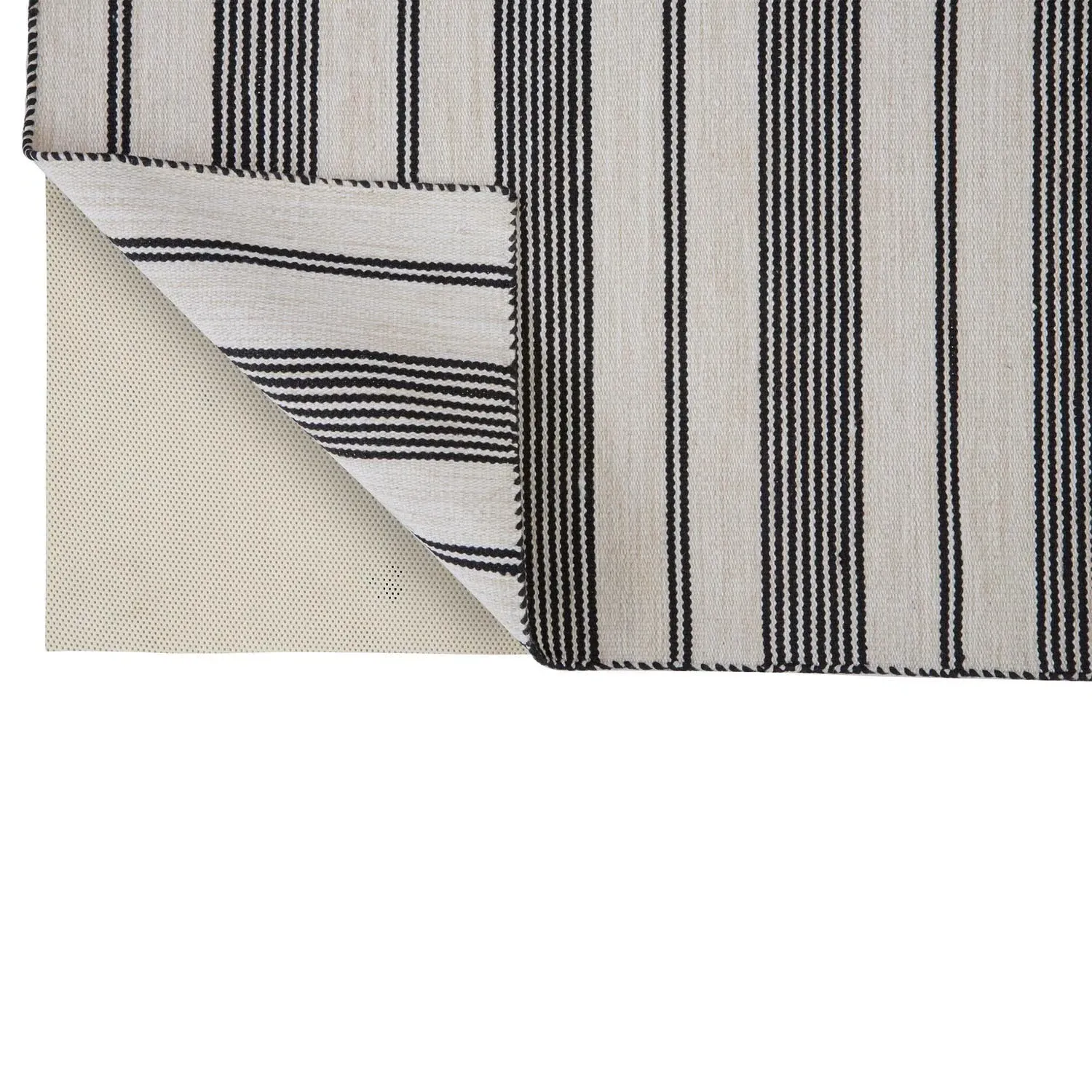 Claude Striped Indoor Outdoor Rug - Black, PET