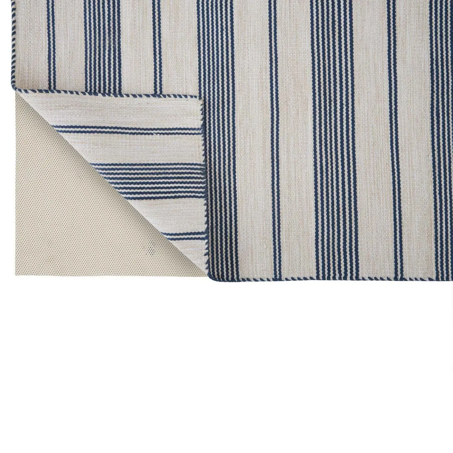 Claude Striped Indoor Outdoor Rug - Blue, PET Fiber