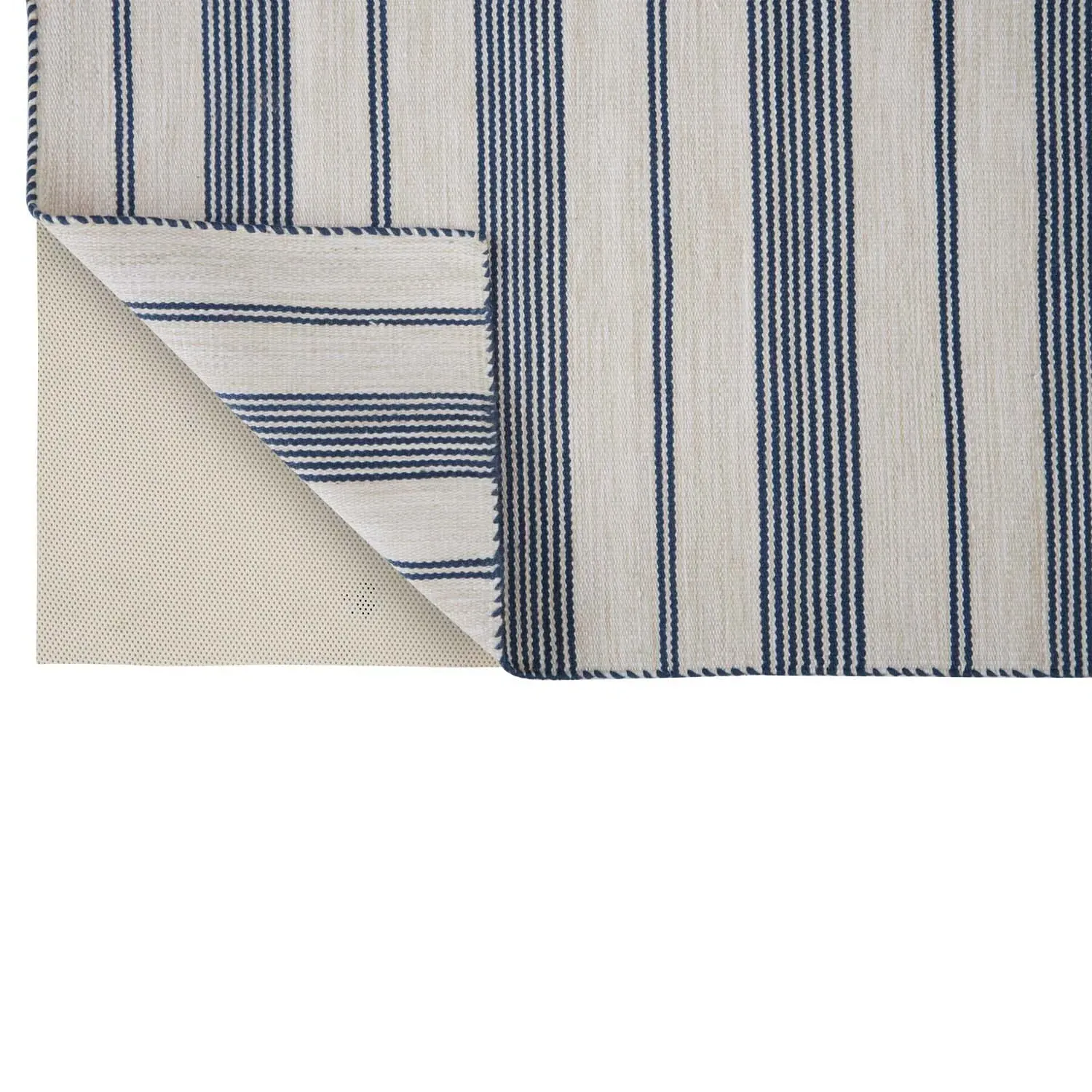 Claude Striped Indoor Outdoor Rug - Blue, PET Fiber